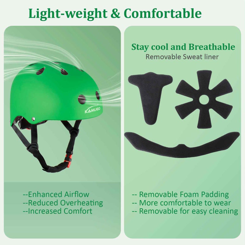 KAMUGO Kids Adjustable Helmet  Suitable for Toddler Kids Ages 2-8 Boys Girls  Multi-Sport Safety Cycling Skating Scooter Helmet (Mint Green  Small) - Image 4
